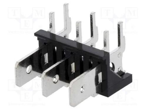 Conetor: Listel de Conectores, 6,3mm, Tht, 250v, Angulares 90
