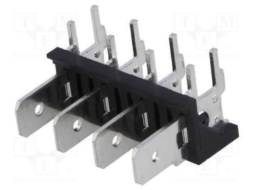 Conetor: Listel de Conectores, 6,3mm, Tht, 250v, Angulares 90