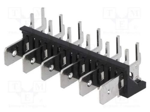 Conetor: Listel de Conectores, 6,3mm, Tht, 250v, Angulares 90