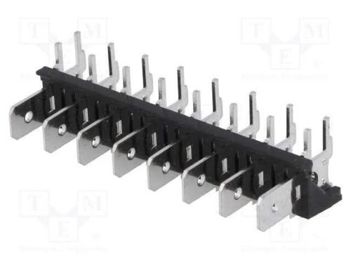 Conetor: Listel de Conectores, 6,3mm, Tht, 250v, Angulares 90