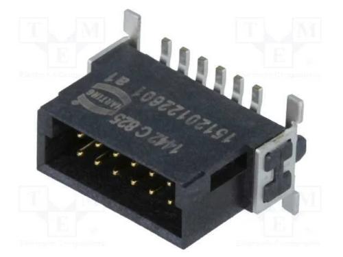 Conector: Placa- Fio/Placa, Macho, Pin: 12, 1,27mm, Har-Flex, 2,3a