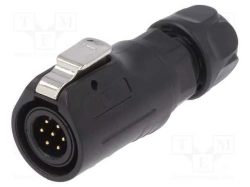 Conector: Redondos, Ficha, Tamanho 12, 02, Macho, Pin: 7, com Trinco