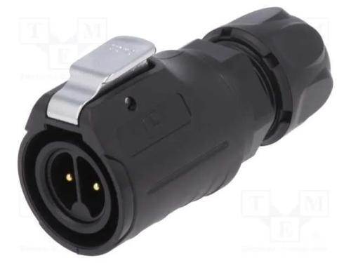 Conector: Redondos, Ficha, Tamanho 16, 02, Macho, Pin: 2, com Trinco