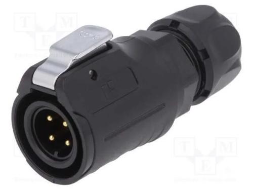 Conector: Redondos, Ficha, Tamanho 16, 02, Macho, Pin: 4, com Trinco