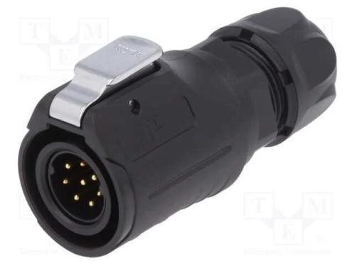 Conector: Redondos, Ficha, Tamanho 16, 02, Macho, Pin: 8, com Trinco