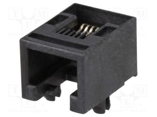 Tomada, RJ12, PIN: 6, Cat: 3, de perfil baixo, Si.