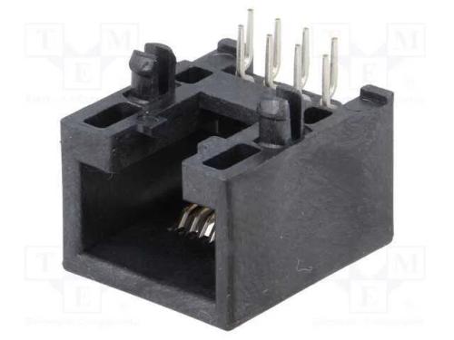 Tomada, RJ45, PIN: 8, Cat: 3, de perfil baixo, Si.