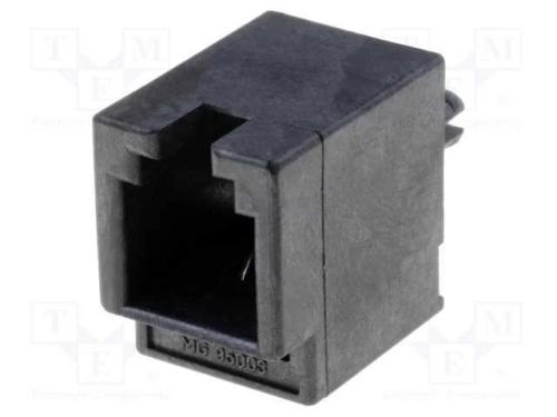 Tomada, Rj9, Pin: 4, Cat: 3, Dourado, Sistema: 4p4c, para Pcb, Tht