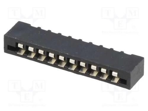 Conector: FFC/FPC, simples, PIN: 10, Non-ZIF, THT.