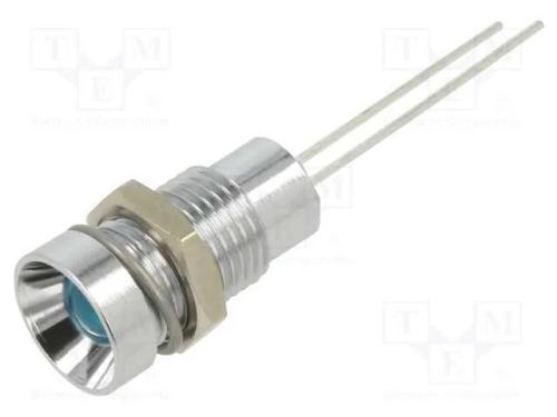 Luz indicadora: LED, côncavo, azul, 4,5VDC, 8mm, .