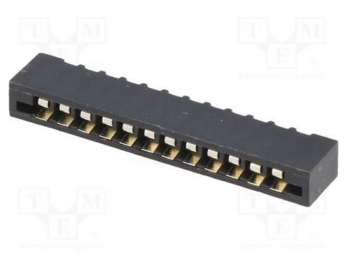 Conector: FFC/FPC, simples, PIN: 12, Non-ZIF, THT.