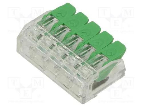 Conector rápido, aperto de molas, 0,2÷4mm2, 24AWG.