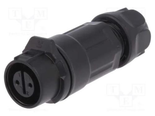 Conector: Redondos, Ficha, Tamanho 12, 02, Fêmea, Pin: 2, Ao Trinco