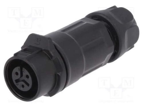 Conector: Redondos, Ficha, Tamanho 12, 02, Fêmea, Pin: 3, Ao Trinco