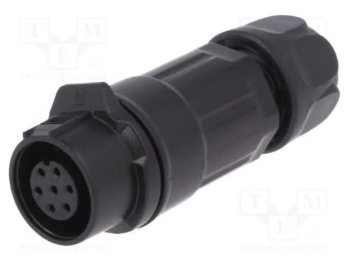 Conector: Redondos, Ficha, Tamanho 12, 02, Fêmea, Pin: 7, Ao Trinco