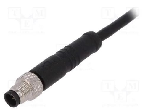Conector: M5, Ficha, Macho, Fios, Pin: 4, 1a, Simples, Ip67, 60v, 1m