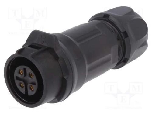 Conector: Redondos, Ficha, Tamanho 16, 02, Fêmea, Pin: 4, Ao Trinco