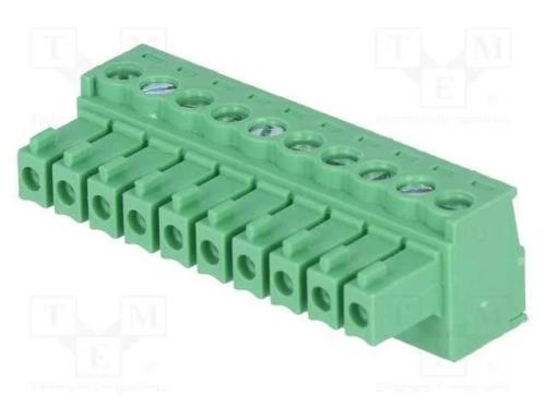 Bloco terminal separável, 3,5mm, faixas: 10, simp.