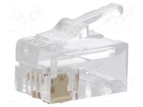 Ficha, Rj10, Pin: 4, Não Blindados, Dourado, Sistema: 4p4c, 26awg