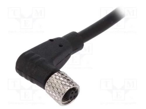Conector: M5, Ficha, Fêmea, Fios, Pin: 4, 1a, Angulares, Ip67, 60v