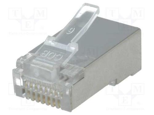 Ficha, RJ45, PIN: 8, blindadas, dourado, Sistema:.
