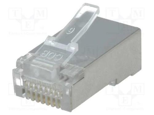 Ficha, RJ45, PIN: 8, blindadas, dourado, Sistema:.