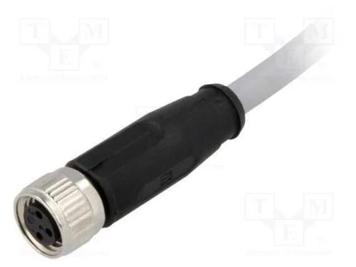 Conector: M8, Fêmea, Pin: 3, Simples, com Cabo, Ficha, 1,5m, Pvc