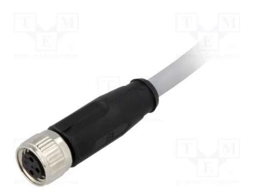 Conector: M8, Fêmea, Pin: 3, Simples, com Cabo, Ficha, 2m, Pvc
