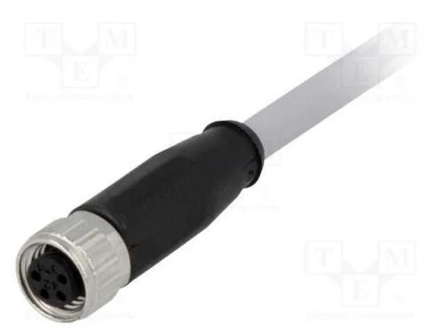 Conector: M8, Fêmea, Pin: 4, Simples, com Cabo, Ficha, 1m, Pvc