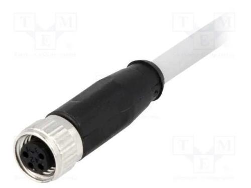 Conector: M8, Fêmea, Pin: 4, Simples, com Cabo, Ficha, 2m, Pvc