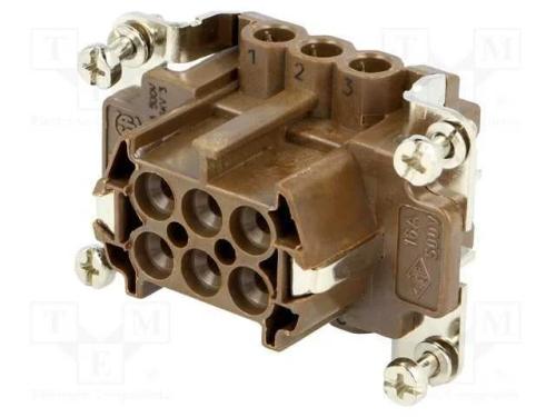 Conector: HDC, fêmea, 180 C, 6+PE, tamanho 44.27,.