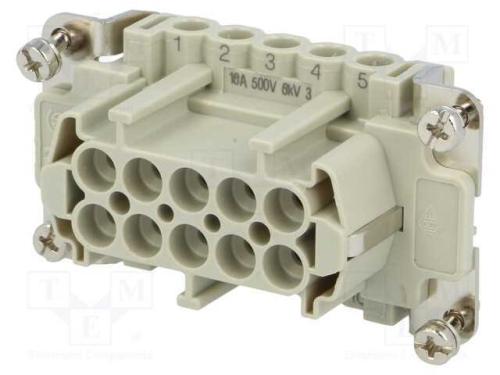 Conector: HDC, fêmea, CNE, PIN: 10, 10+PE, tamanh.
