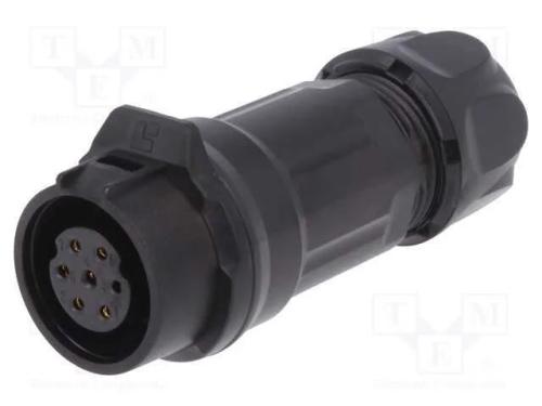 Conector: Redondos, Ficha, Tamanho 16, 02, Fêmea, Pin: 7, Ao Trinco