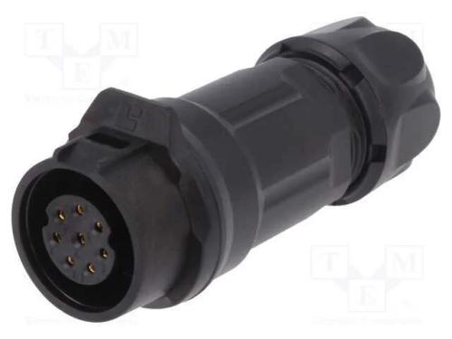 Conector: Redondos, Ficha, Tamanho 16, 02, Fêmea, Pin: 8, Ao Trinco
