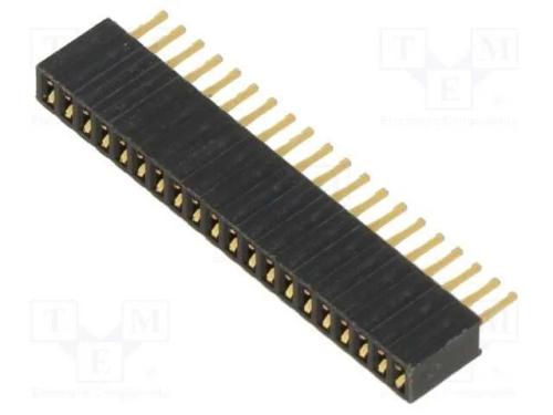20 Pos. Female Sil Vertical Throughboard Conn.
