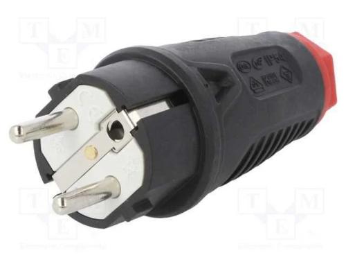 Conector: de alimentação, macho, ficha, 2P+PE, 25.