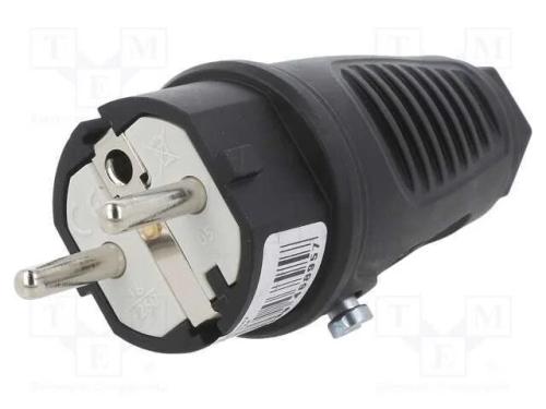 Conector: de alimentação, macho, ficha, 2P+PE, 25.