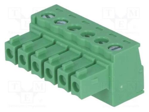 Bloco terminal separável, 3,81mm, faixas: 6, simp.