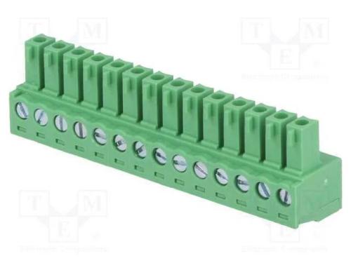 Bloco terminal separável, 3,81mm, faixas: 14, sim.