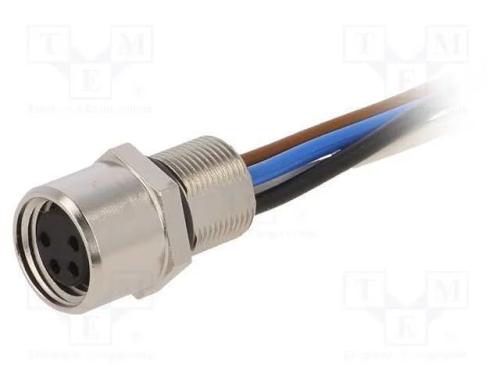 Conector: M8, fêmea, PIN: 4, para painel,porca de.