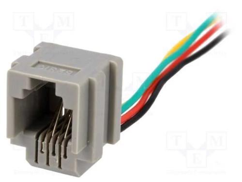 Tomada, Rj11, 200mm, Pin: 4, com o Bloqueio Painel Stop,Com Cabos