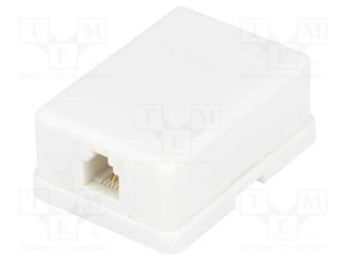 Tomada, Rj11, Sistema: 6p4c, para Gesso,Roscado, H: 57mm, W: 50mm