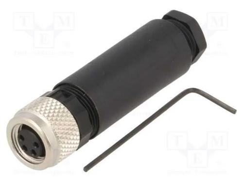 Conector: M8, fêmea, PIN: 4, simples, com cabo, f.