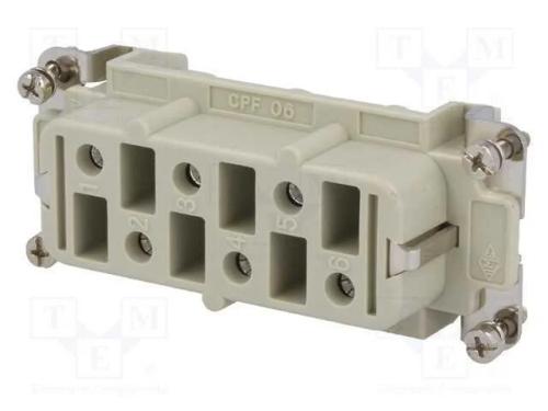 Conector: HDC, fêmea, CP, PIN: 6, tamanho 77.27, .