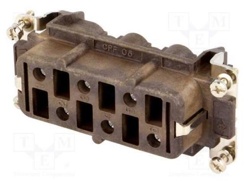 Conector: HDC, fêmea, 180 C, PIN: 6, tamanho 77.2.