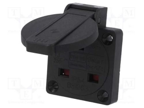 Conector: de alimentação, tomada, 2P+PE, 250VAC, .