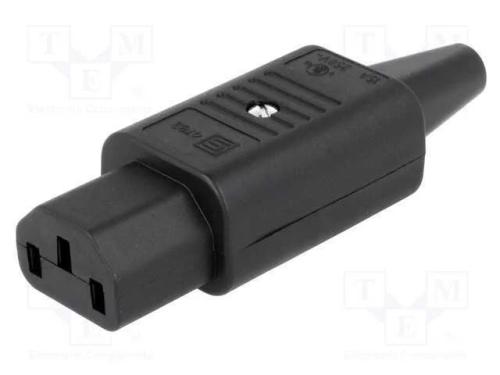 Conector: de alimentação, ficha, fêmea, 10A, 250V.
