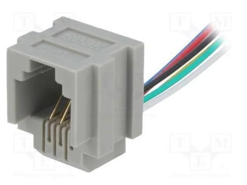 Tomada, RJ12, 150mm, PIN: 6, com o bloqueio paine.