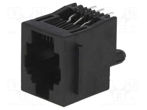 Tomada, RJ12, PIN: 6, com o bloqueio painel stop,.