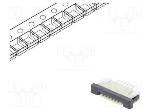 Conector: FFC/FPC, horizontais, PIN: 6, ZIF, SMT,.